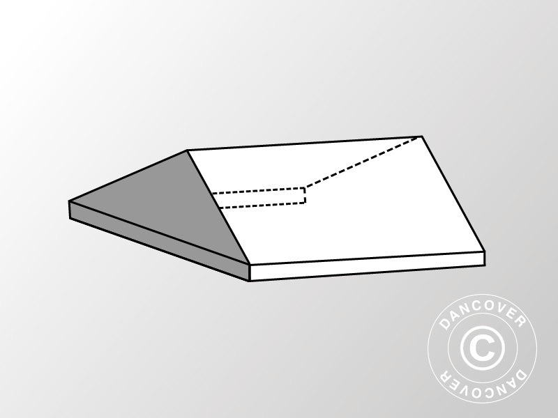 4m tagdug endesektion til partytelt-serien SEMI PRO CombiTents®, 6x4m, PVC, Hvid/Grå