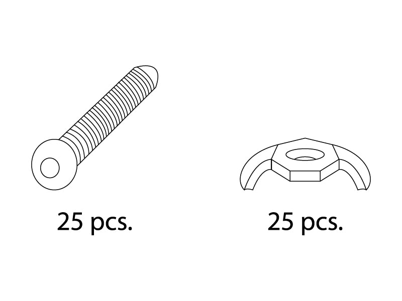 Pose m/vingemøtrikker & skruer