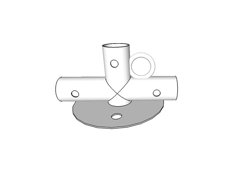3-vejs samling til bundramme, Ø42+Ø54mm