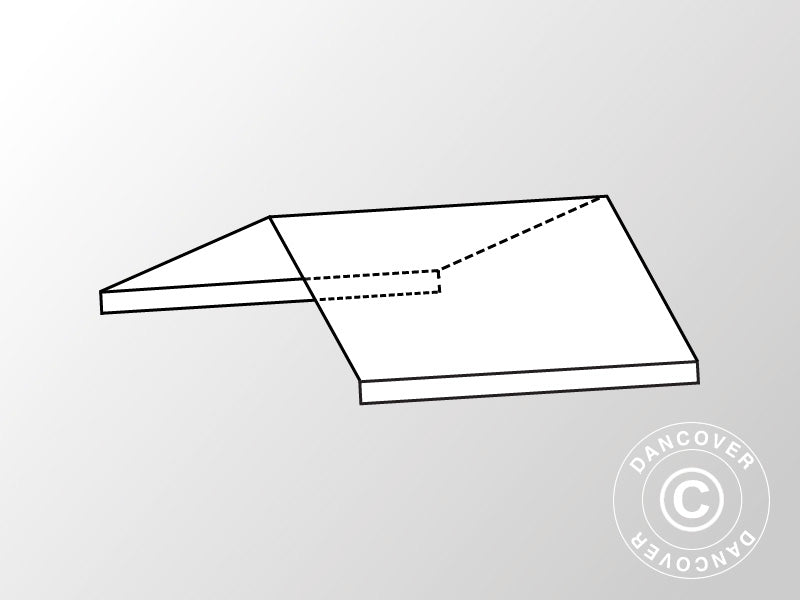 4m tagdug til partytelt-serien Semi PRO CombiTents®, midtersektion, 7x4m, PVC, Hvid