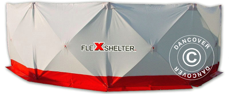 Safety Screen FleXshelter PRO, 7,2x1,8m, Hvid/Rød