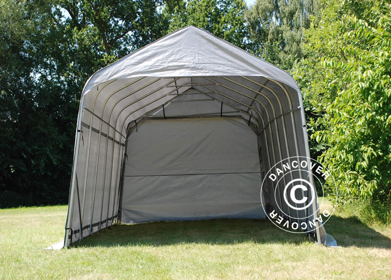 Garagetelt PRO 3,77x7,3x3,18m PVC, Grå