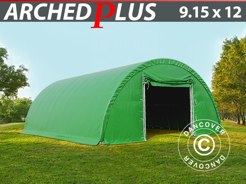 Rundbuehal, telthal 9,15x12x4,5m PVC, Grøn