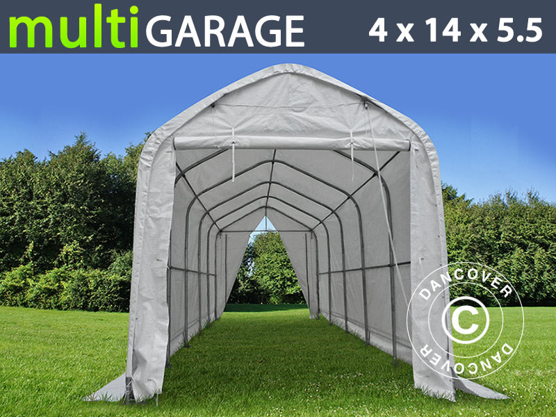 Telthal multiGarage 4x14x4,5x5,5m, Hvid