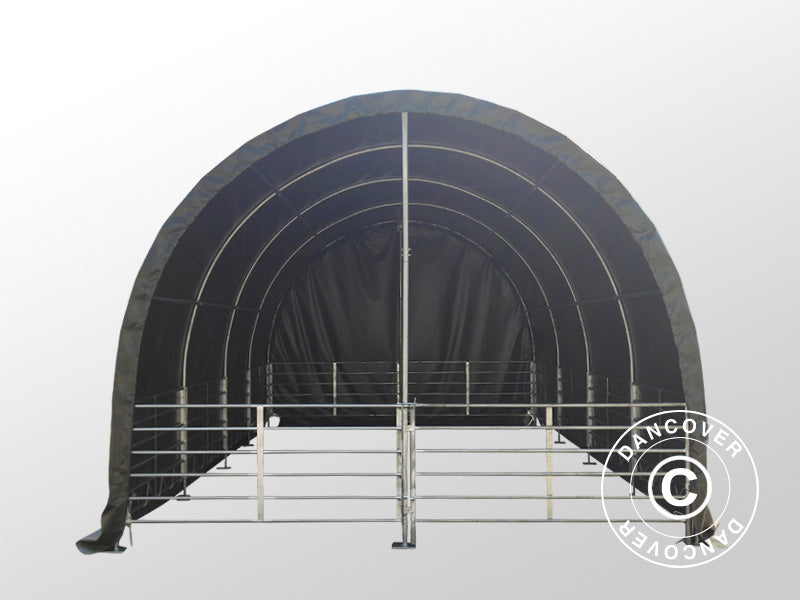 Læskur til husdyr 4x8x3,15m, PVC, Grøn