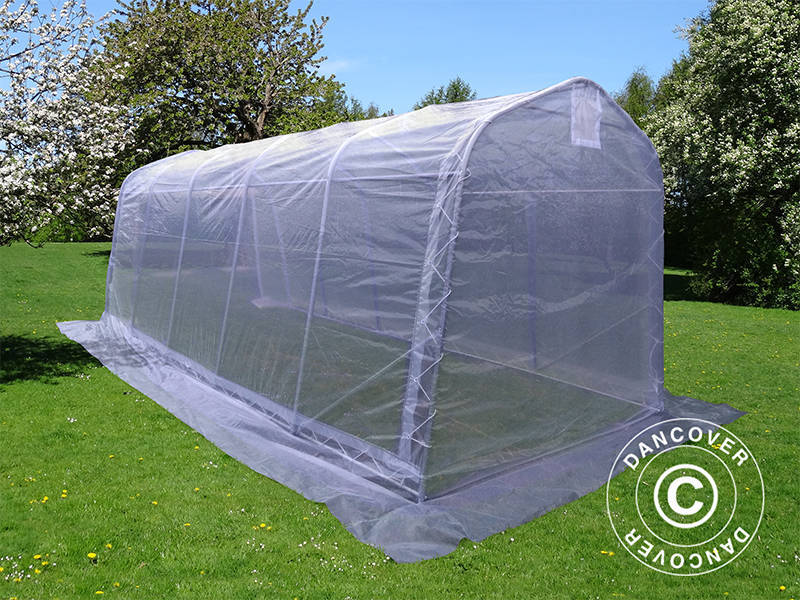 Polytunnel Drivhus, 2,4x6x2,4m, PE, 14,4m², Transparent