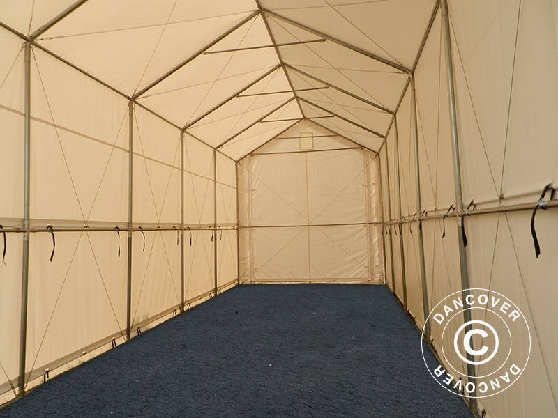 Lagertelt PRO XL 4x10x3,5x4,59m, PVC, Hvid