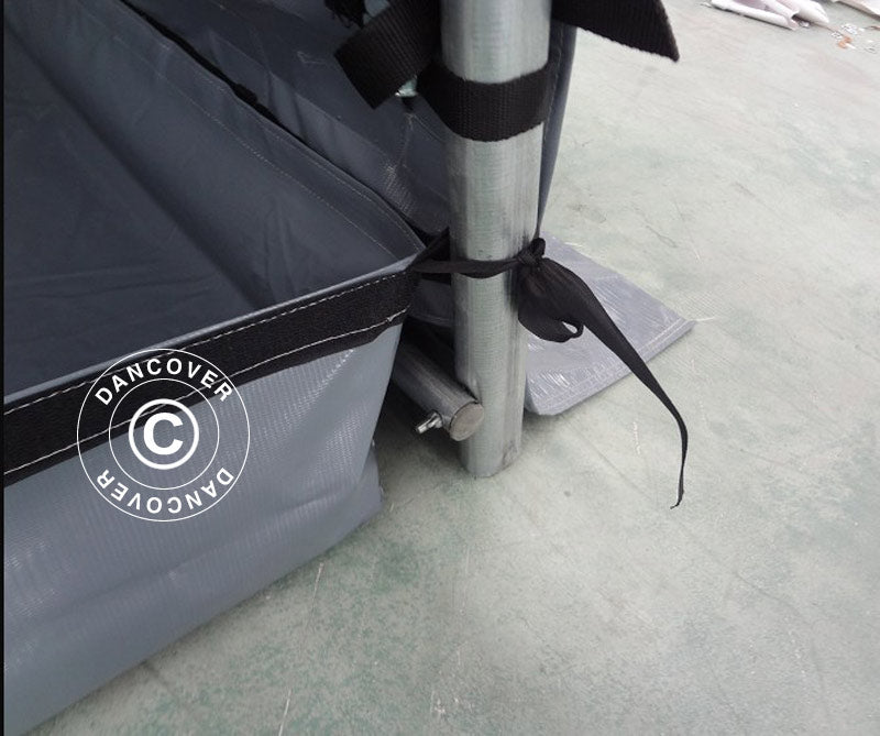 Garagetelt PRO 3,6x6x2,7m PE med underlag, Grå