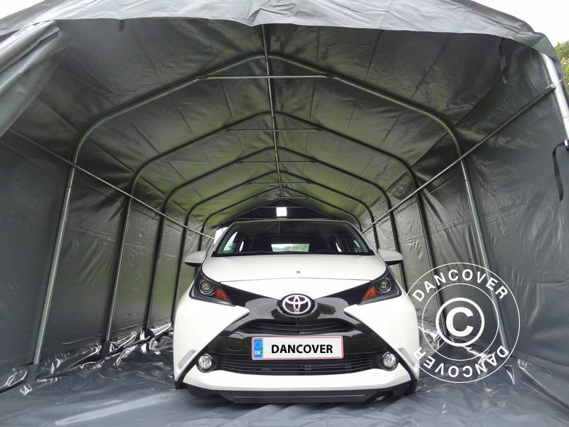 Garagetelt PRO 3,6x7,2x2,68m PVC med underlag, Grå