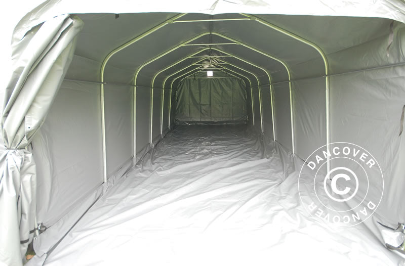 Garagetelt PRO 3,6x7,2x2,68m PVC med underlag, Grå