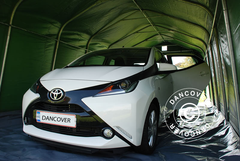 Garagetelt PRO 3,6x7,2x2,68m PVC med underlag, Grøn