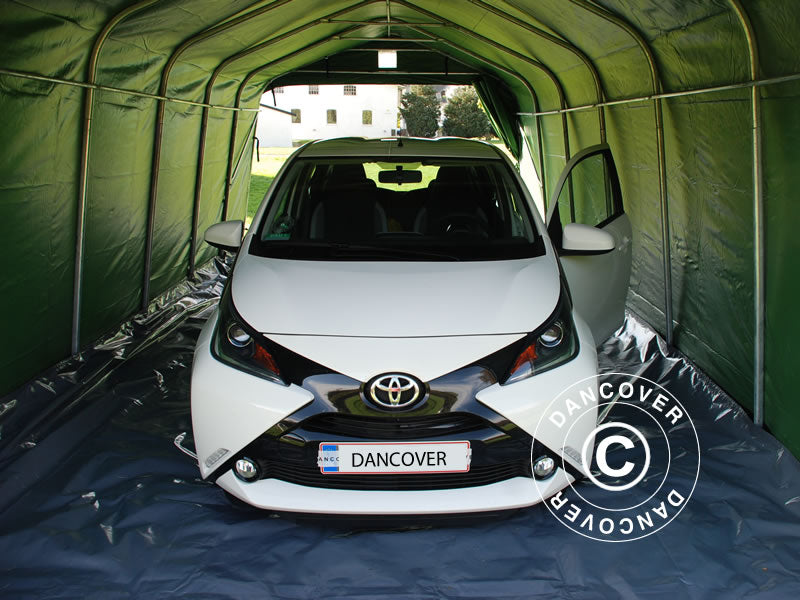 Garagetelt PRO 3,6x7,2x2,68m PVC med underlag, Grøn