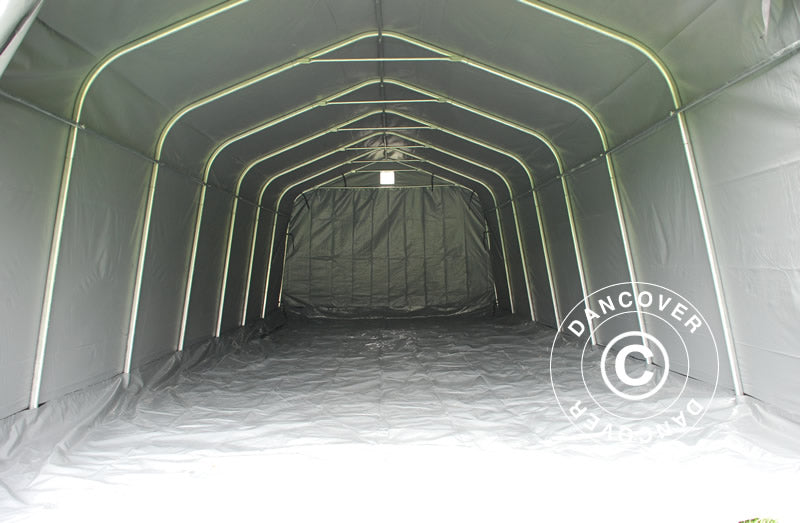 Garagetelt PRO 3,6x8,4x2,7m PVC med underlag, Grå