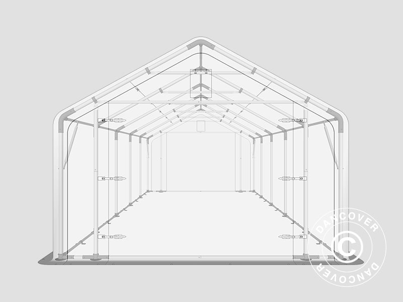Lagertelt PRO 4x10x2x3,1m, PVC, Grå
