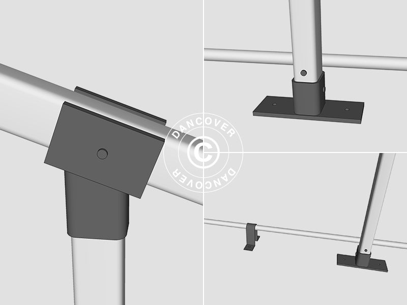 Lagertelt PRO 6x18x3,7m PVC m/ovenlys, Grå