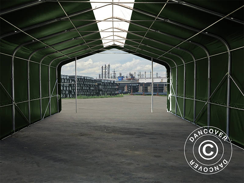 Lagertelt PRO 6x18x3,7m PVC m/ovenlys, Grøn