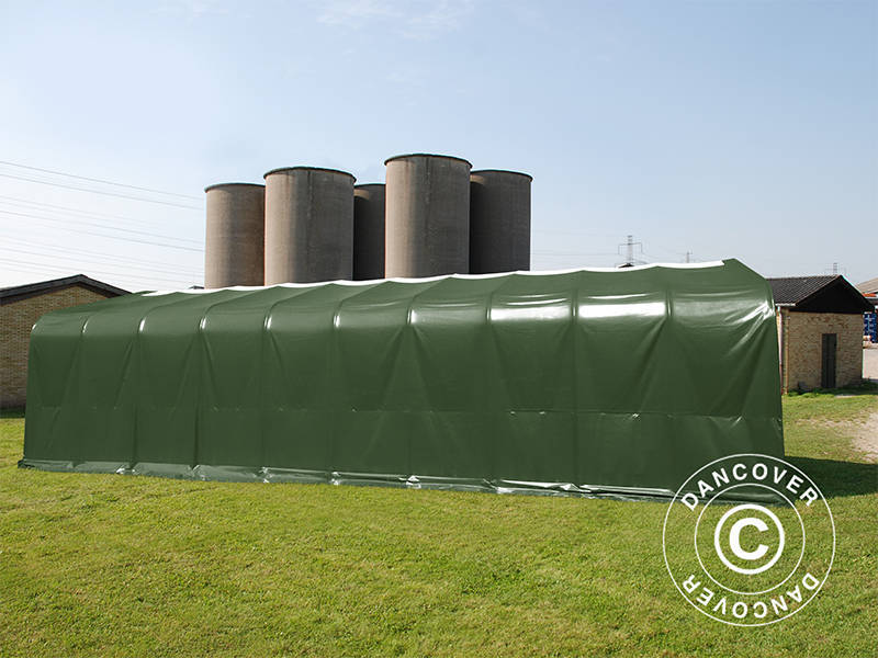 Lagertelt PRO 6x18x3,7m PVC m/ovenlys, Grøn