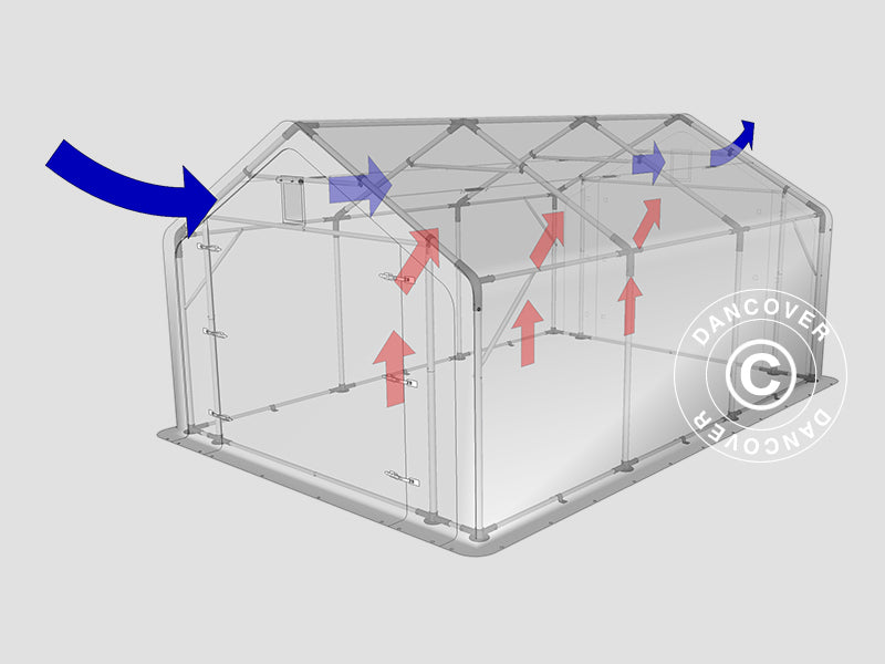 Lagertelt PRO 4x6x2x3,1m, PVC, Grøn
