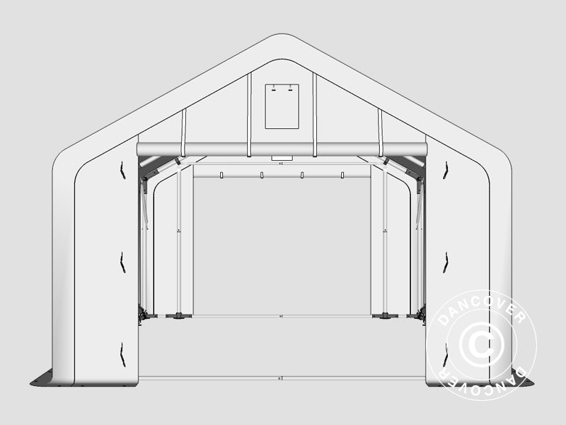 Lagertelt PRO 4x6x2x3,1m, PVC, Grøn