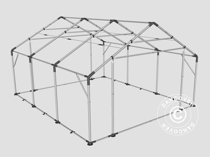 Lagertelt PRO 5x6x2x3,39m, PVC, Grå