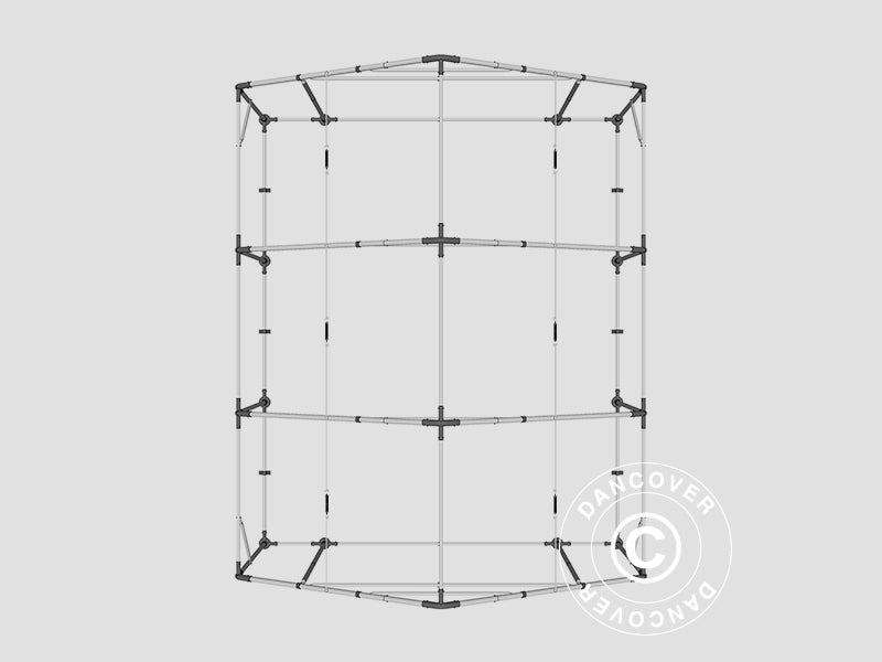 Lagertelt PRO 5x6x2x3,39m, PVC, Grå