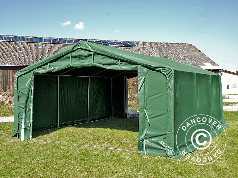 Lagertelt PRO 5x8x2x3,39m PVC, Grøn