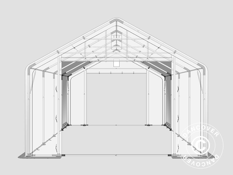 Lagertelt PRO 5x8x2x3,39m PVC, Grøn