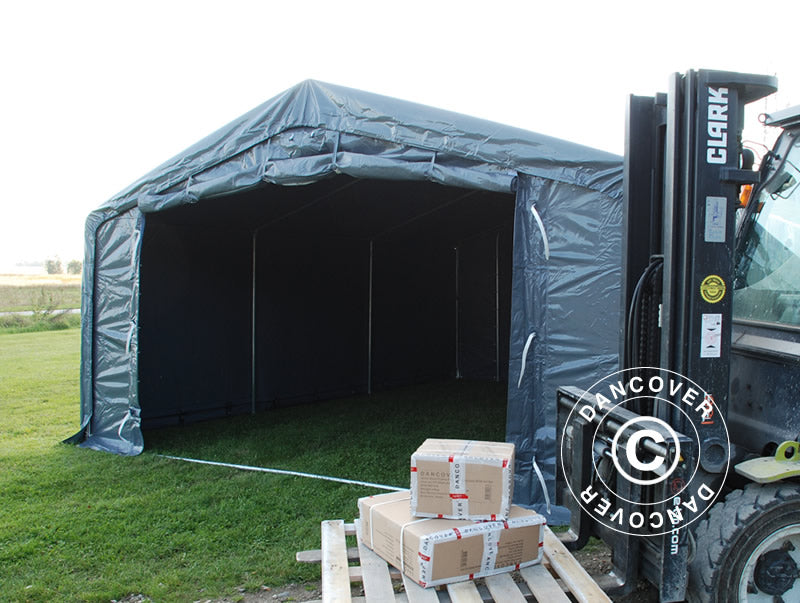 Lagertelt PRO 5x10x2x3,39m, PVC, Grå