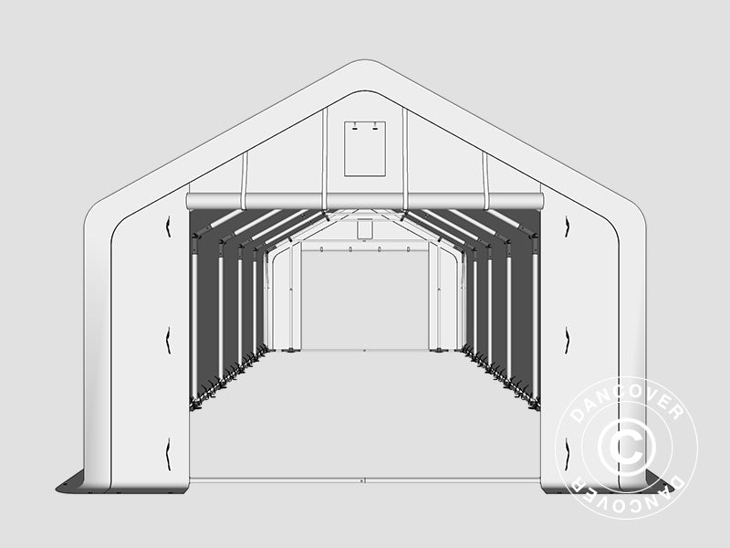 Lagertelt PRO 5x12x2x3,39m, PVC, Grå