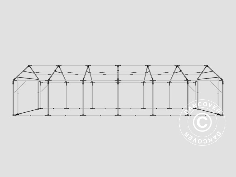 Lagertelt PRO 5x12x2x3,39m, PVC, Grå