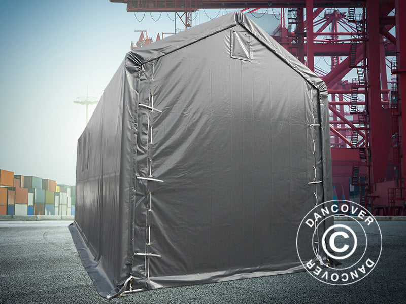 Lagertelt PRO XL 3,5x8x3,3x3,94m, PE, Grå