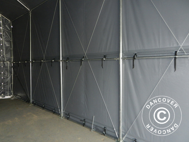 Lagertelt PRO XL 3,5x8x3,3x3,94m, PE, Grå