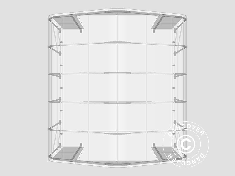 Lagertelt PRO 8x12x5,2m PVC m/ovenlys, Grå