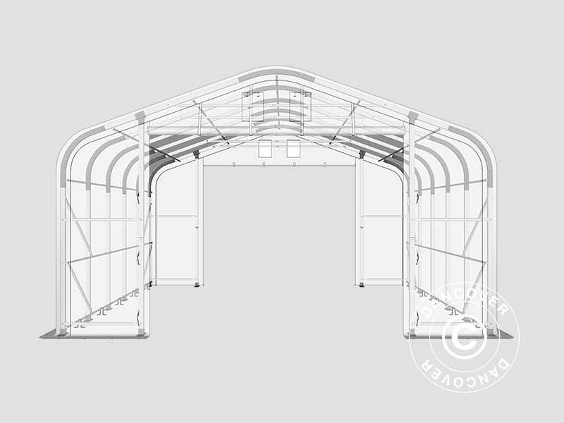 Lagertelt PRO 8x12x5,2m PVC m/ovenlys, Grøn