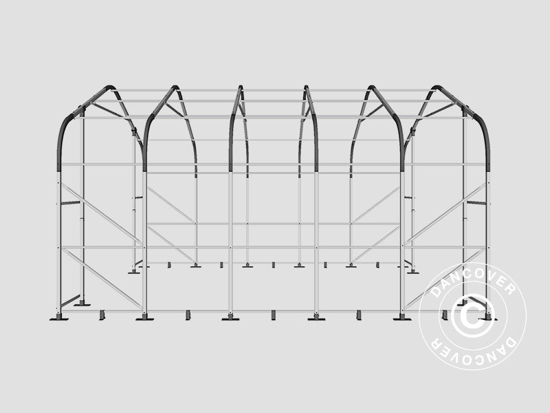 Lagertelt PRO 8x12x5,2m PVC m/ovenlys, Grøn