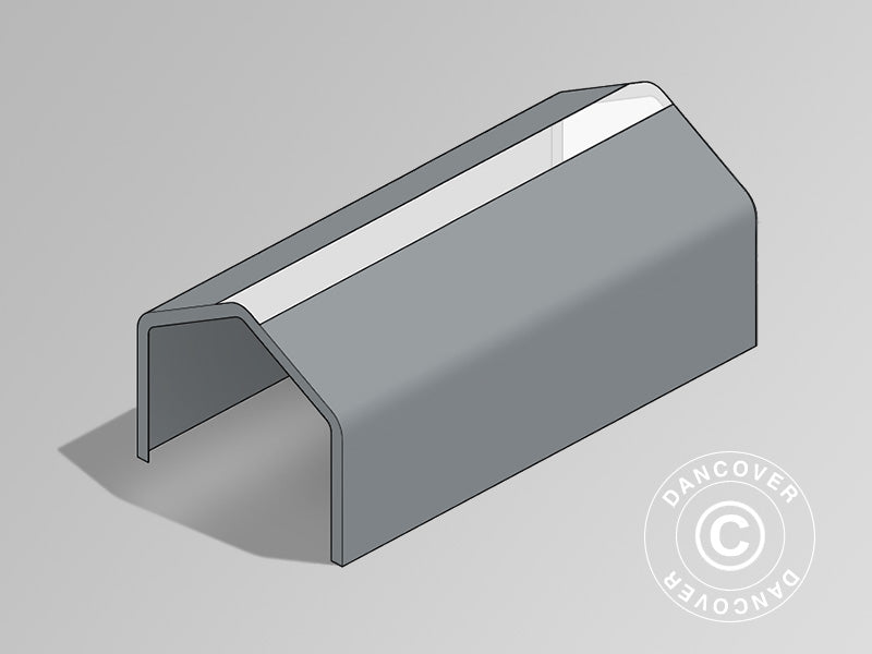 Tagdug til Lagertelt PRO 7x14m PVC m/ovenlys, Grå