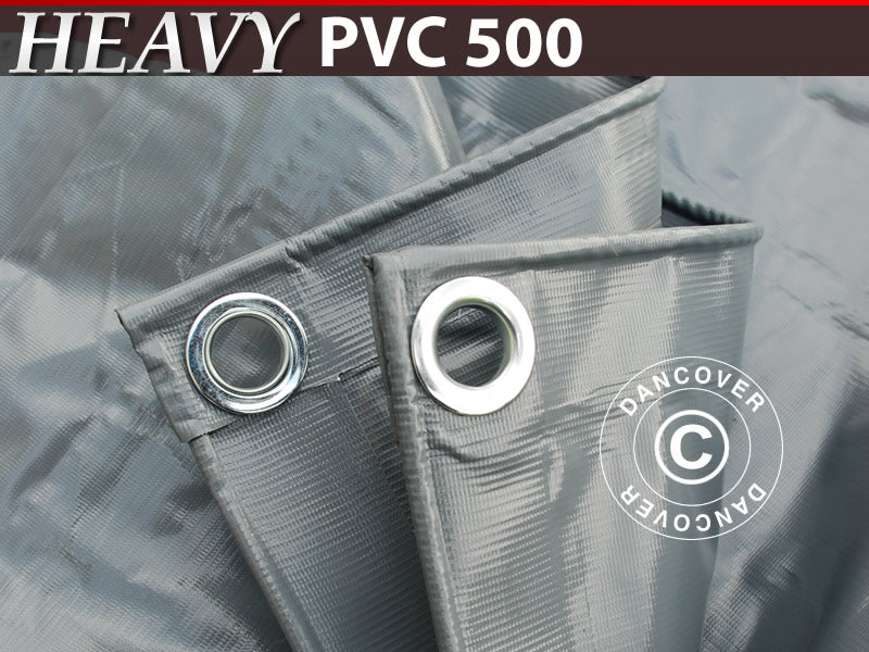 Presenning 4x6m, PVC 500g/m², Grå