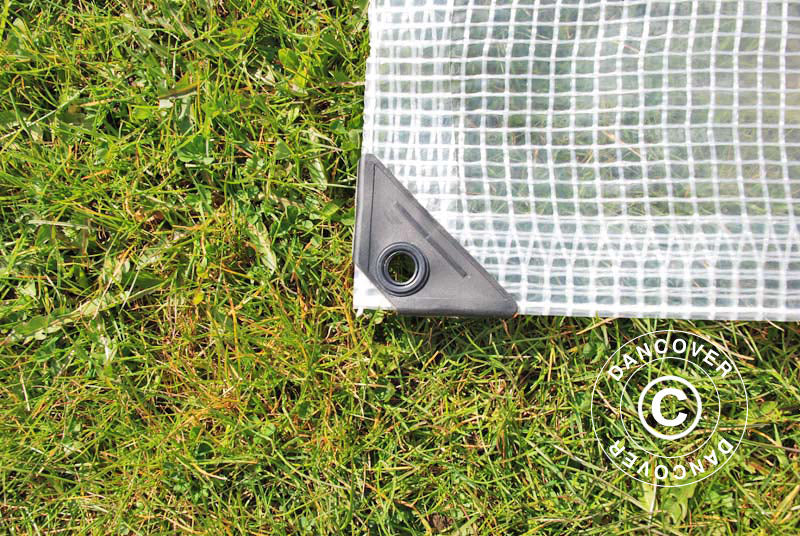 Netarmeret presenning 10x16m, PE 200g/m², Transparent