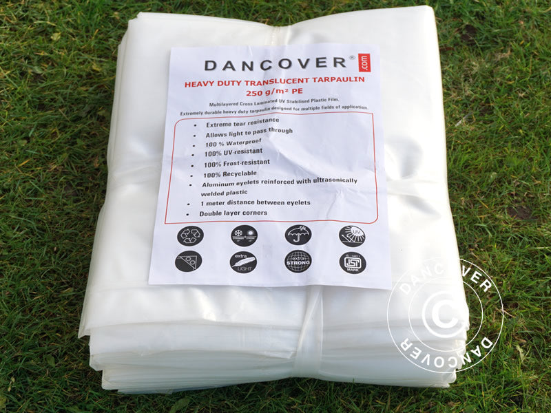 Presenning 8x14m, PE 250g/m², Semitransparent