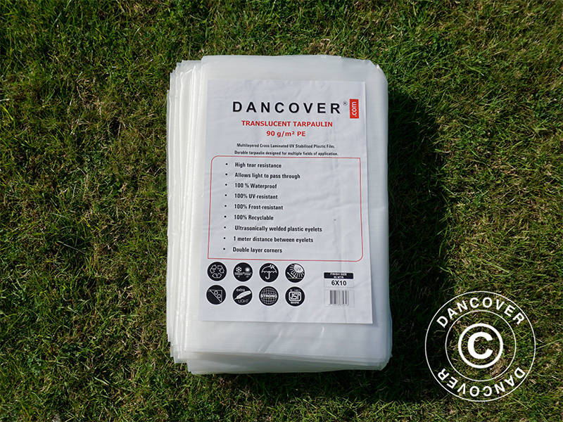 Presenning 5x8m, PE 90g/m², Semitransparent