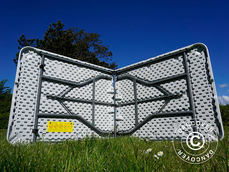 Klapbord 180x74x74cm, Lysegrå (10 stk.)