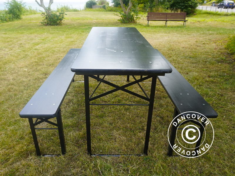 Bord/bænkesæt PRO 200x60x78cm, Sort