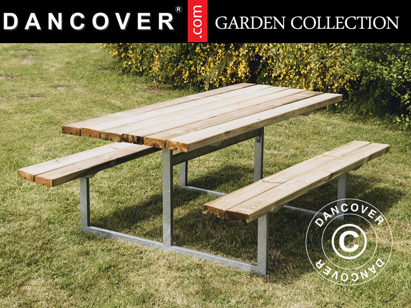 Bord/bænkesæt, 1,4x1,75x0,75m, Natur