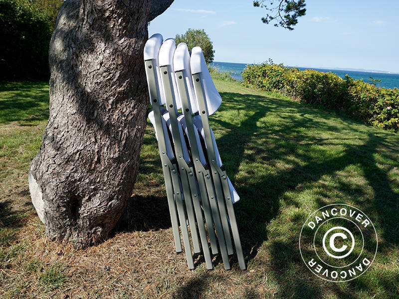 Klapstol 48x43x89cm, Lysegrå/Hvid, 4 stk.