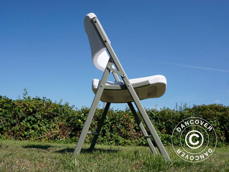 Klapstol 48x43x89cm, Lysegrå/Hvid, 4 stk.