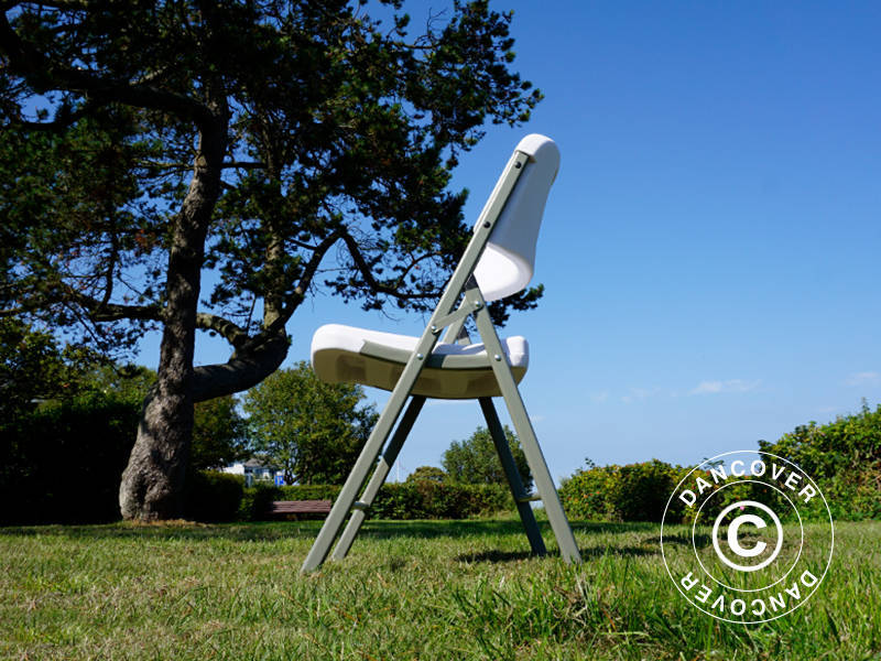 Klapstol 48x43x89cm, Lysegrå/Hvid, 4 stk.