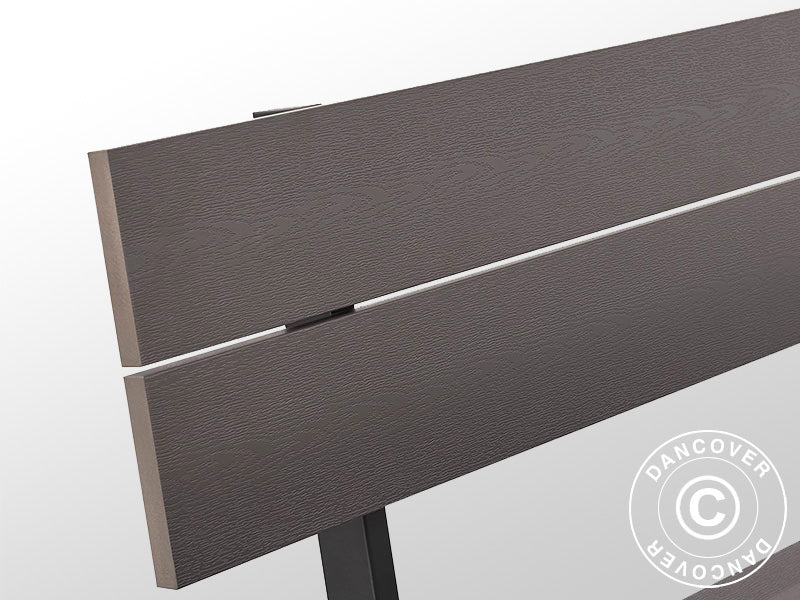 Bord/bænkesæt m/ryglæn, nonwood, 1,75x1,86m, Sort/Antracit