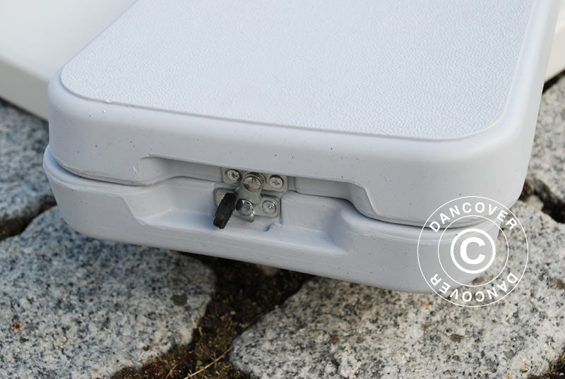 Festpakke, 1 klapbord (180cm) + 2 foldebænke (183cm), Lysegrå