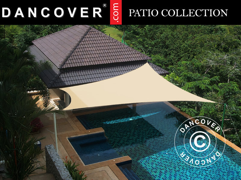 Solsejl 5x5m, Firkantet, Sand