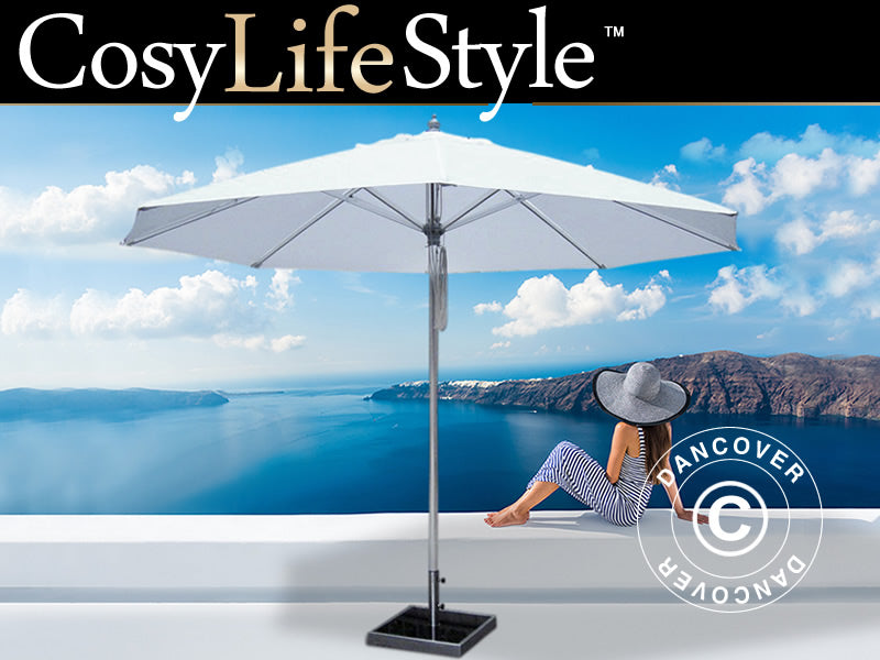 Parasol Bermuda, Ø3,5m, Hvid